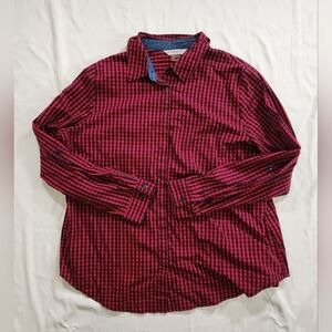 Allison Daley Women Button Up Buffalo Plaid Collared Casual Blouse 16W